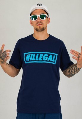 T-shirt Illegal Klasyk Box granatowy