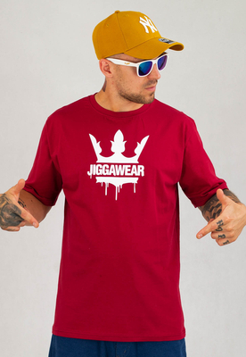T-shirt Jigga Wear Painted Logo bordowy