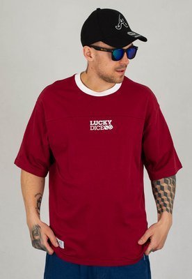 T-shirt Lucky Dice Cut Logo bordowy