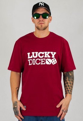 T-shirt Lucky Dice Logo One bordowa