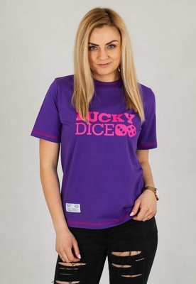 T-shirt Lucky Dice Logo RND fioletowy