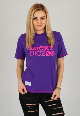 T-shirt Lucky Dice Logo RND fioletowy