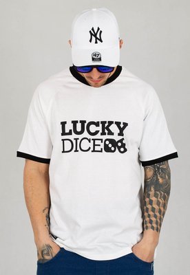 T-shirt Lucky Dice Logo biały