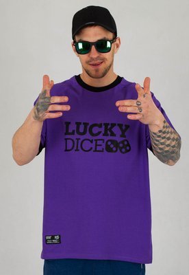 T-shirt Lucky Dice Logo fioletowy