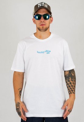 T-shirt Lucky Dice Wave Logo Color biały