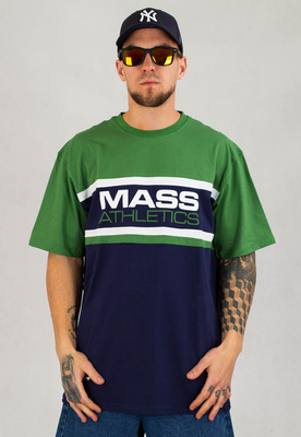 T-shirt Mass Cut zielono granatowy
