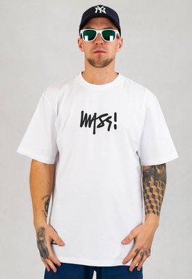 T-shirt Mass Signature 3D biały