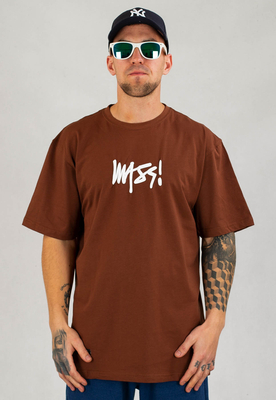 T-shirt Mass Signature 3D brązowy
