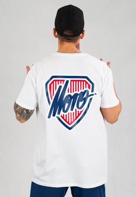 T-shirt Moro Sport Shield Slant Tag biały