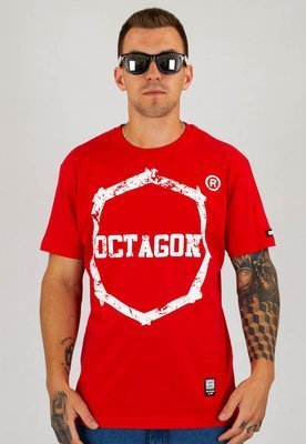 T-shirt Octagon Logo Smash duże czerwony