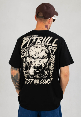T-shirt Pit Bull Grey Dog czarny