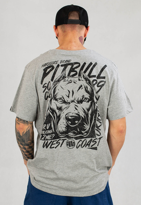 T-shirt Pit Bull Grey Dog szary