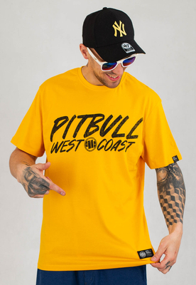 T-shirt Pit Bull Grey Dog żółte