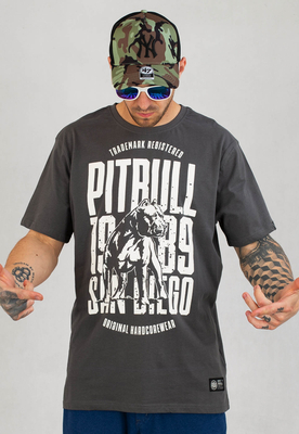 T-shirt Pit Bull San Diego Dog grafitowy