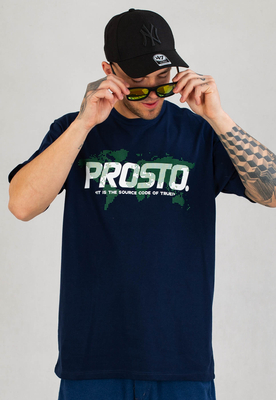 T-shirt Prosto Global granatowy