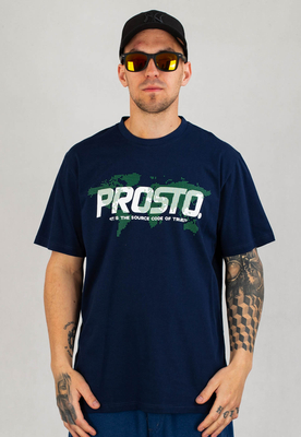 T-shirt Prosto Global granatowy