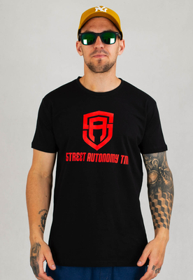 T-shirt Street Autonomy Classic Logo czarno czerwony