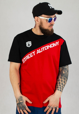 T-shirt Street Autonomy Cosmic czarno czerwony