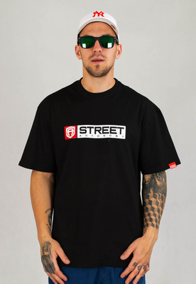 T-shirt Street Autonomy Figures czarno czerwony