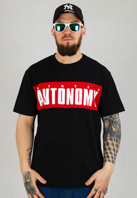 T-shirt Street Autonomy Ton czarno czerwony