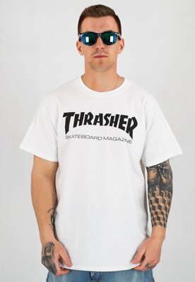 T-shirt Thrasher Flame Skatemag biały