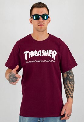 T-shirt Thrasher Flame Skatemag bordowy