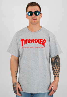 T-shirt Thrasher Flame Skatemag szary