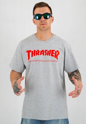 T-shirt Thrasher Flame Skatemag szary