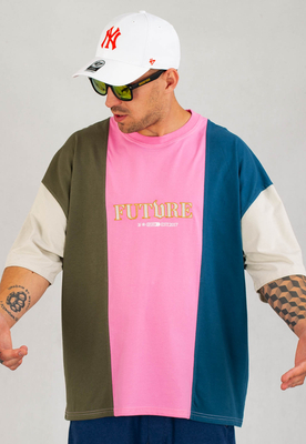 T-shirt VooDoo Futvre zielono różowo turkusowy